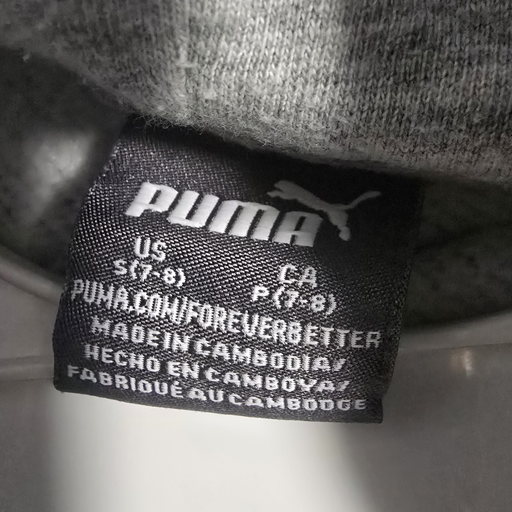 Puma Youth Boy's Size 7-8 Hoodie in Gray and White - Picture 9 of 11